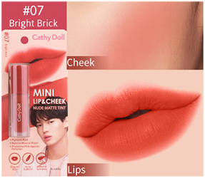 Cathy Doll : Mini Lip & Cheek Nude Matte Tint - No.7 Bright Brick