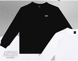 Astro : Small Logo Long Sleeve Tshirt - Black Size XS
