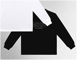 Astro : Outline Logo Long Sleeve Tshirt - Black Size S