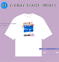 K SEE M x Up Poompat : Beach T-shirt - White