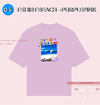 K SEE M x Up Poompat : Beach T-shirt - Purplepink