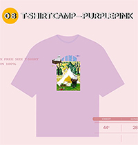 K SEE M x Up Poompat : Camp T-shirt - Purplepink