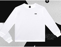 Astro : Small Logo Long Sleeve Tshirt - White Size XS