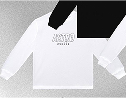 Astro : Outline Logo Long Sleeve Tshirt - White Size XS