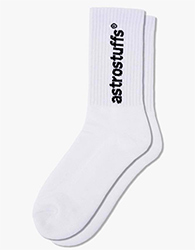 Astro : Logo Crew Socks - White
