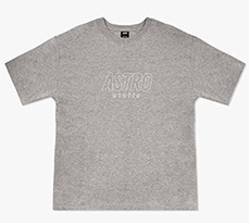 Astro : Outline Logo Oversized Tshirt - Grey Size XS