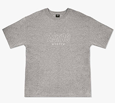 Astro : Outline Logo Oversized Tshirt - Grey Size S