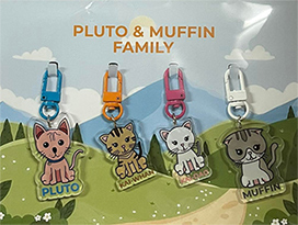 Pluto & Muffin Family : Keychain Set