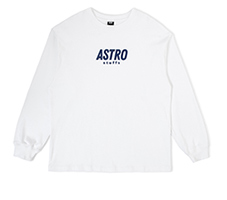 Astro : Solid Logo Long Sleeve Tshirt - White Size M