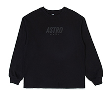 Astro : Solid Logo Long Sleeve Tshirt - Black Size S