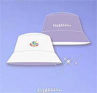 Eyebraaaaa : Universe Bucket Hat - White & Purple