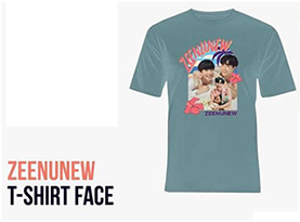 ZeeNuNew : Face T-shirt - Blue Size XXL