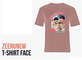 ZeeNuNew : Face T-shirt - Peach Size XL
