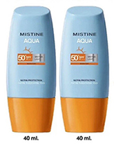 Mistine : Aqua Base light weight facial suncreen SPF50+PA+ (set of 2)